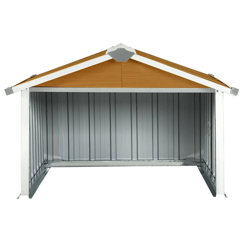 Garden Robot Lawnmower Shed 92x97x63 cm Galvanised Steel Brown