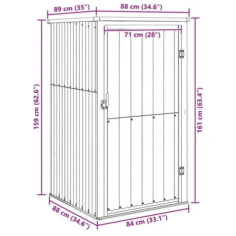 Garden Tool Shed Green 88x89x161 cm Galvanised Steel