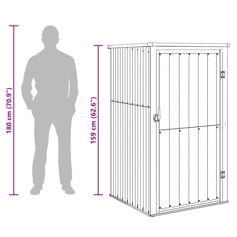 Garden Tool Shed Green 88x89x161 cm Galvanised Steel