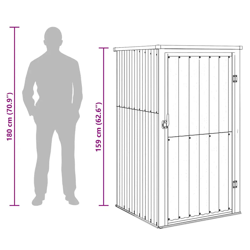 Garden Tool Shed Brown 88x89x161 cm Galvanised Steel