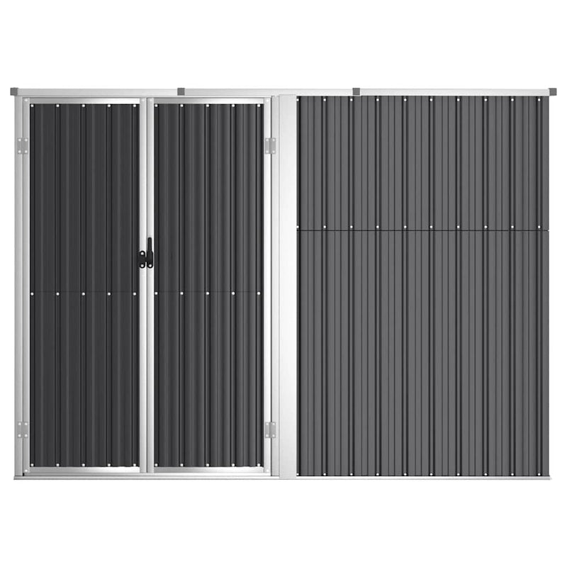 vidaXL Garden Tool Shed Anthracite 225x89x161 cm Galvanised Steel