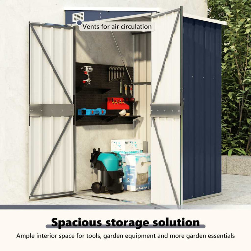 vidaXL Wall-mounted Garden Shed Anthracite 118x100x178 cm Steel