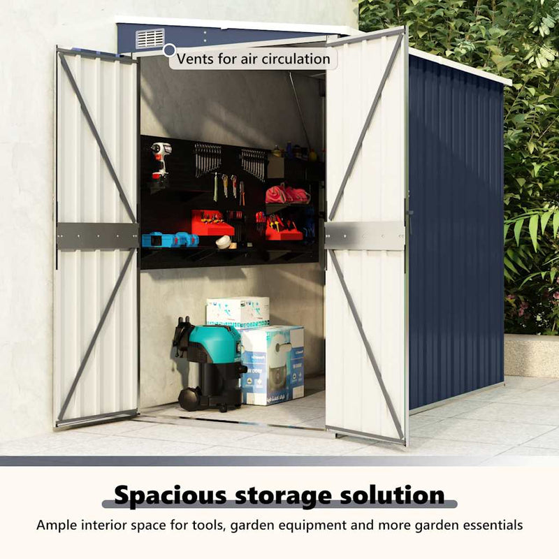 vidaXL Wall-mounted Garden Shed Anthracite 118x194x178 cm Steel
