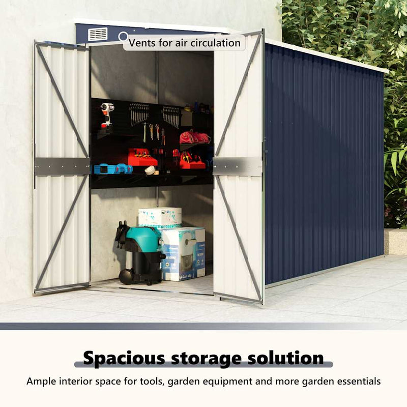 vidaXL Wall-mounted Garden Shed Anthracite 118x288x178 cm Steel