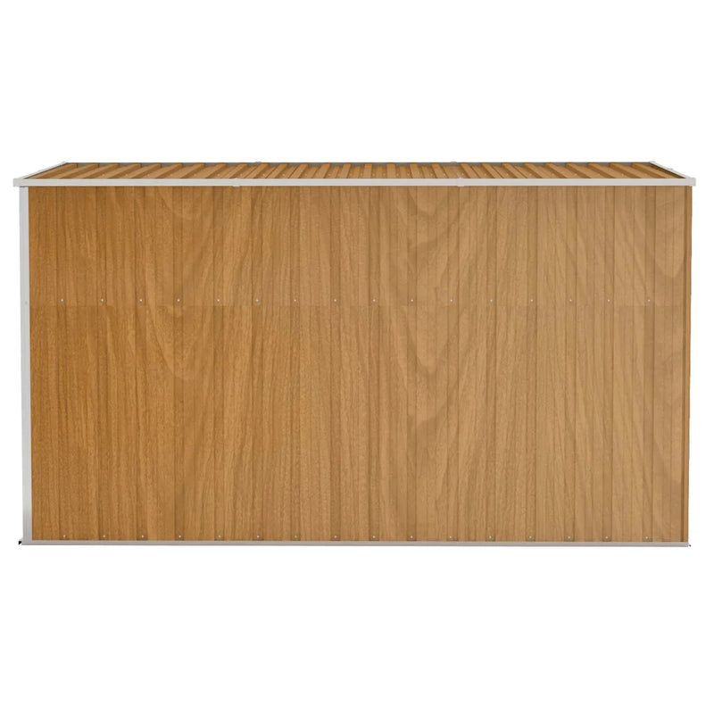Wall-mounted Garden Shed Brown 118x288x178 cm Galvanised Steel