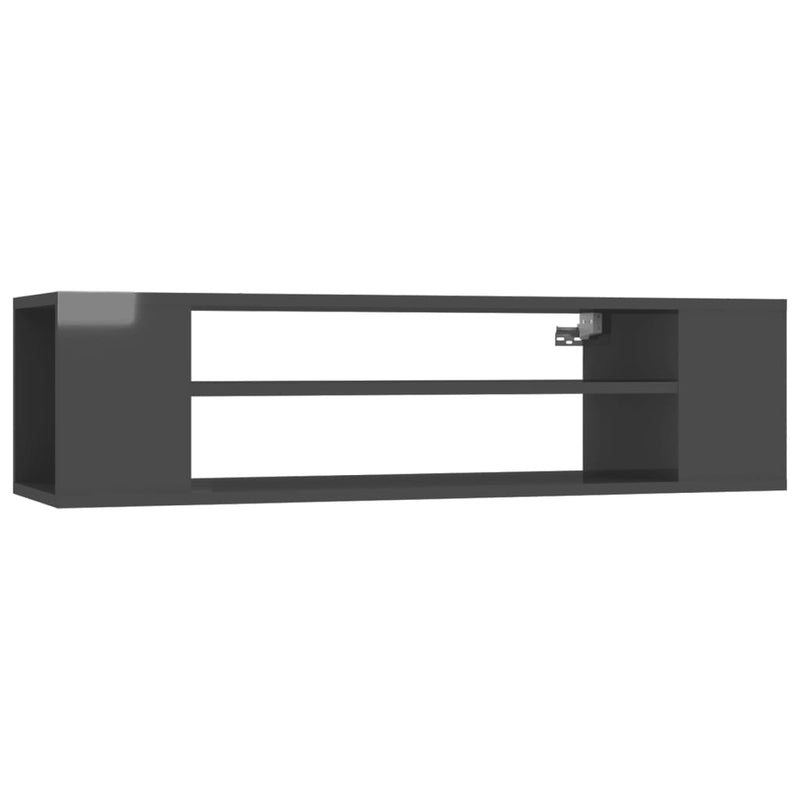 vidaXL Hanging TV Cabinet High Gloss Grey 100x30x26.5 cm Engineered Wood