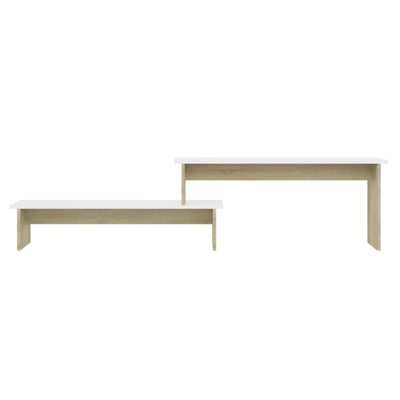 vidaXL TV Cabinet Sonoma Oak and White 180x30x43 cm Engineered Wood