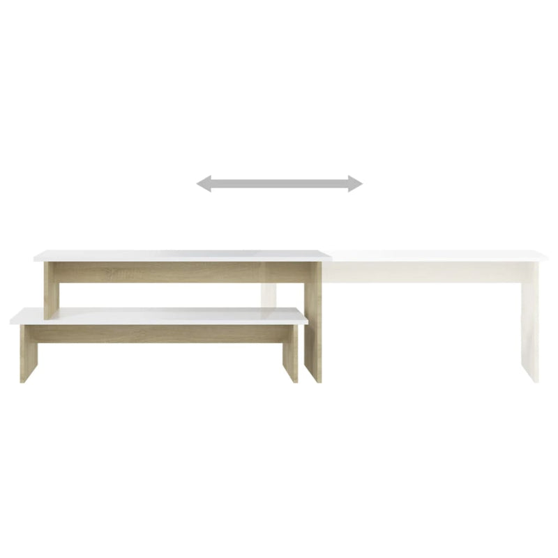 vidaXL TV Cabinet Sonoma Oak and White 180x30x43 cm Engineered Wood