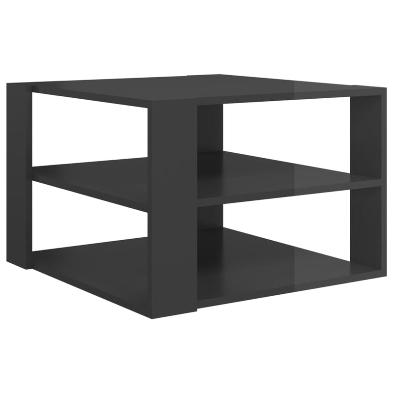 vidaXL Coffee Table High Gloss Grey 60x60x40 cm Engineered Wood