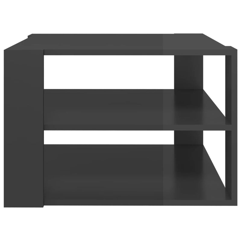 vidaXL Coffee Table High Gloss Grey 60x60x40 cm Engineered Wood