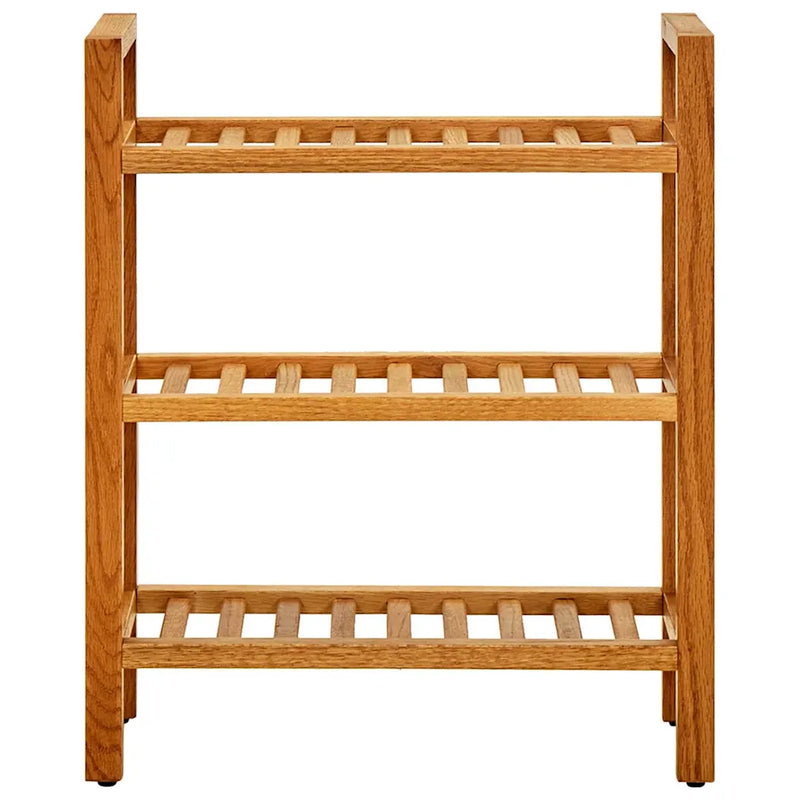 Shoe Rack with 3 Shelves 50x27x60 cm Solid Oak Wood