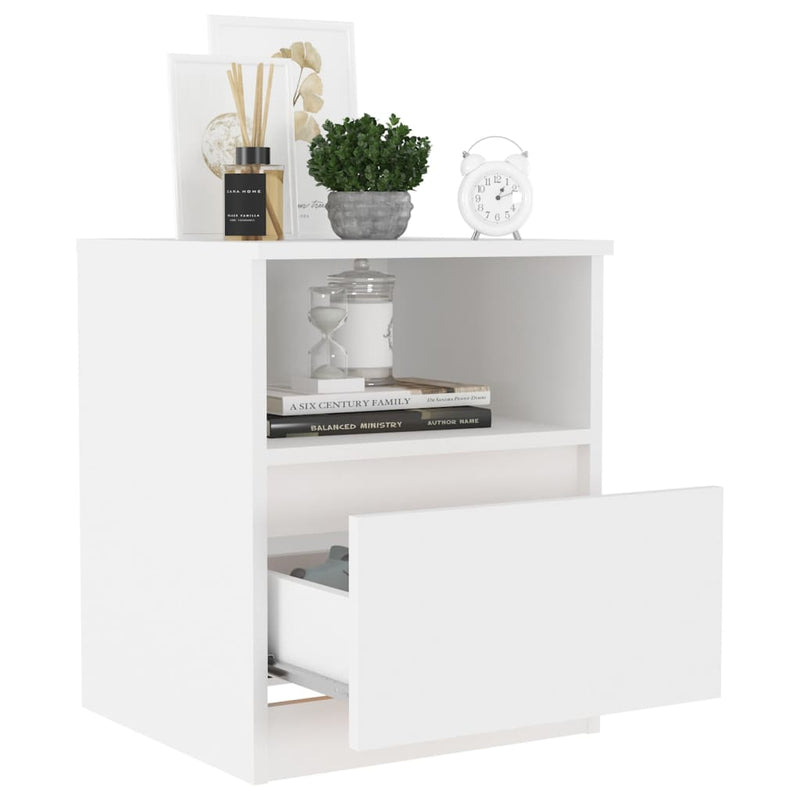 vidaXL Bed Cabinet White 40x40x50 cm Engineered Wood