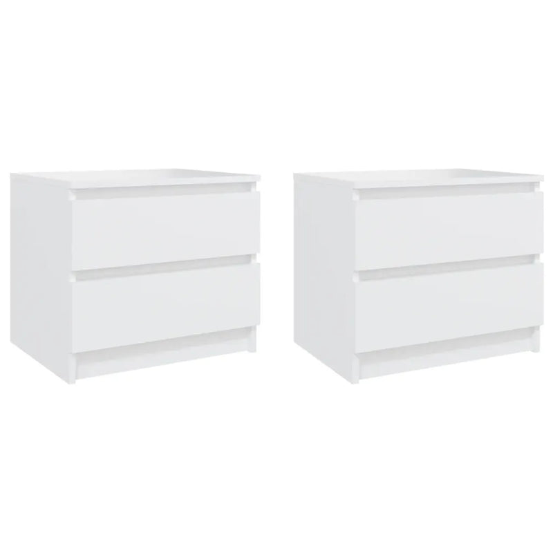 Bed Cabinets 2 pcs White 50x39x43.5 cm Engineered Wood