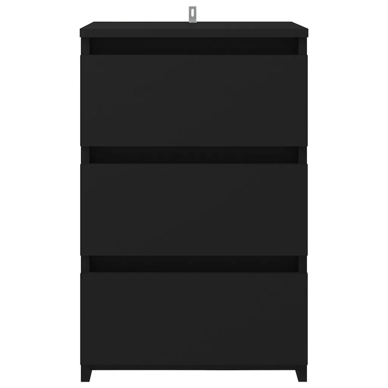 Bed Cabinet Black 40x35x62.5 cm Engineered Wood