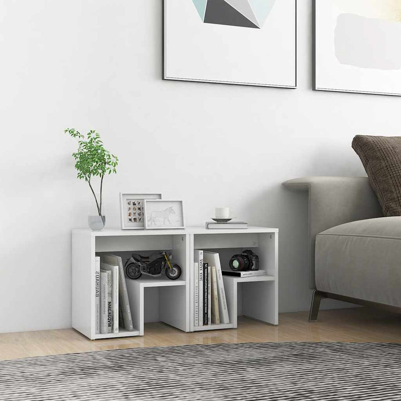 vidaXL Bed Cabinets 2 pcs White 40x30x40 cm Engineered Wood