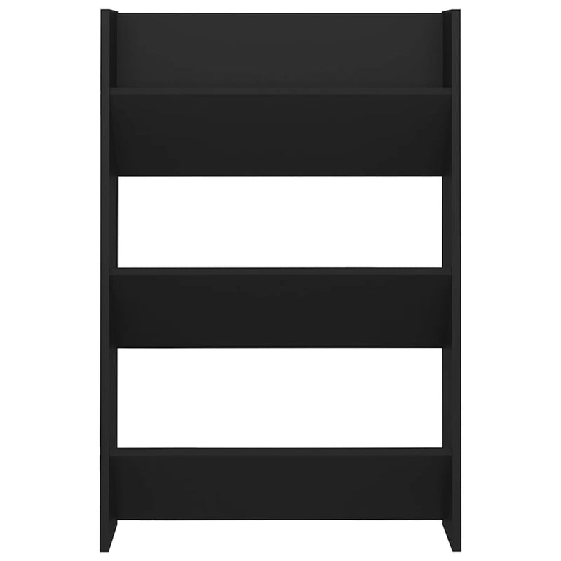 vidaXL Wall Shoe Cabinets 2 pcs Black 60x18x90 cm Engineered Wood