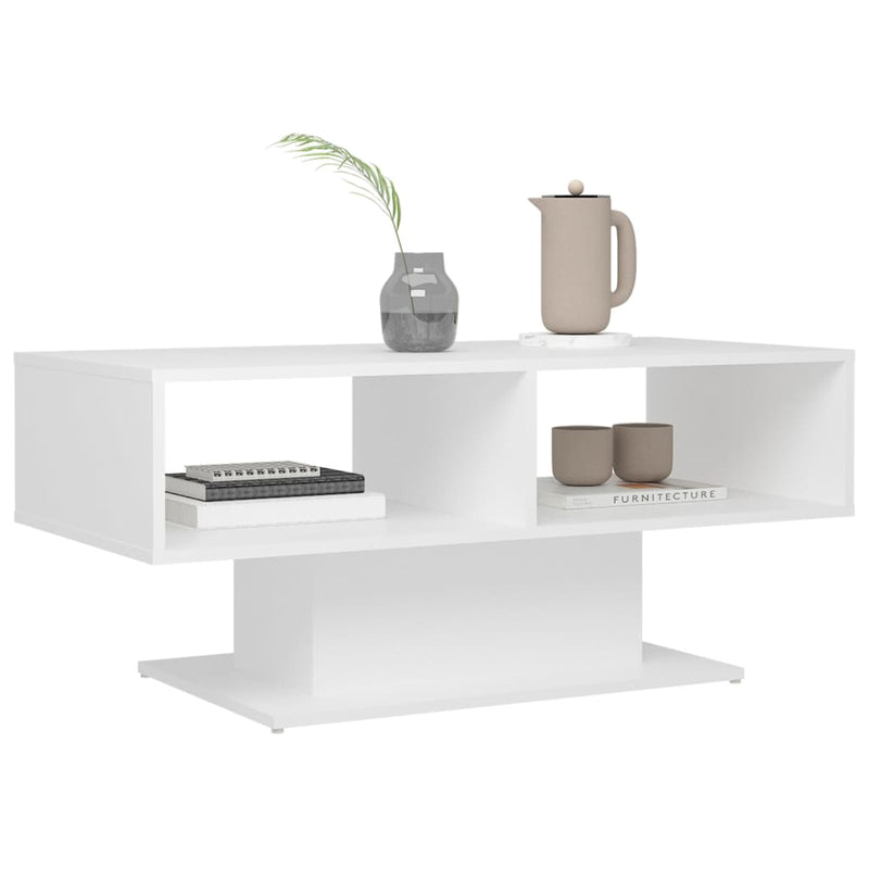 vidaXL Coffee Table White 103.5x50x44.5 cm Engineered Wood