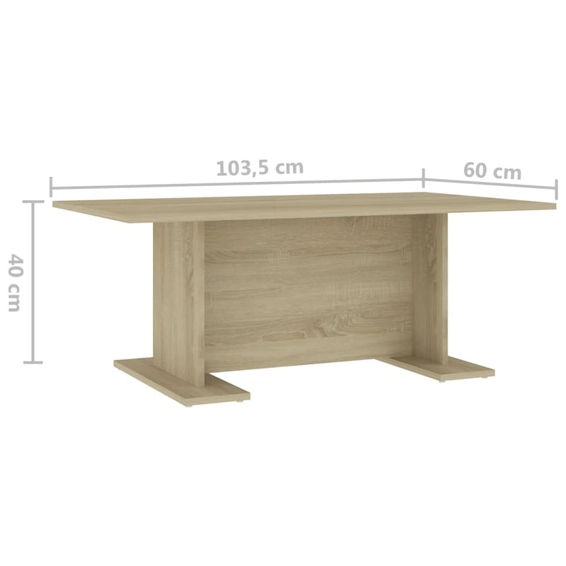 vidaXL Coffee Table Sonoma Oak 103.5x60x40 cm Engineered Wood