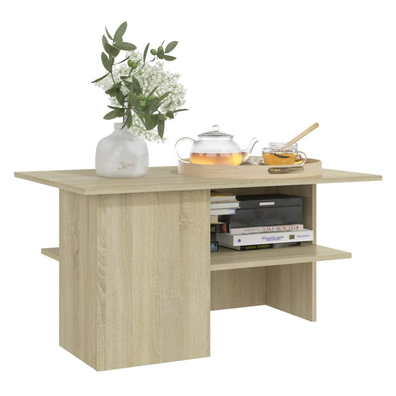 vidaXL Coffee Table Sonoma Oak 90x60x46.5 cm Engineered Wood