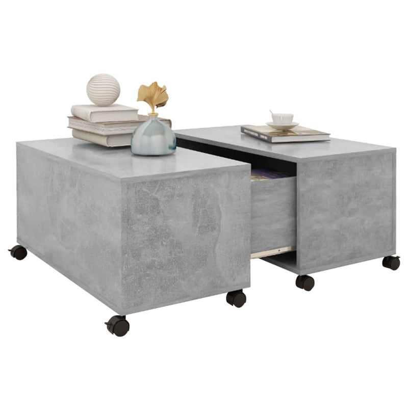 vidaXL Coffee Table Concrete Grey 75x75x38 cm Engineered Wood