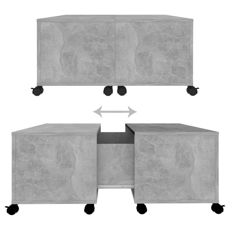vidaXL Coffee Table Concrete Grey 75x75x38 cm Engineered Wood
