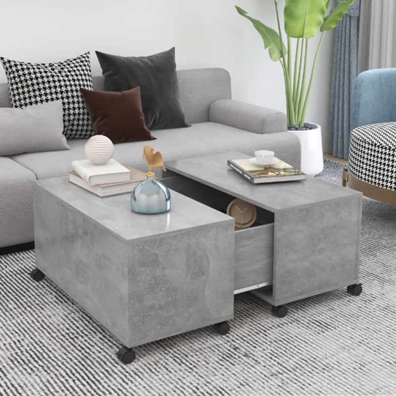 vidaXL Coffee Table Concrete Grey 75x75x38 cm Engineered Wood