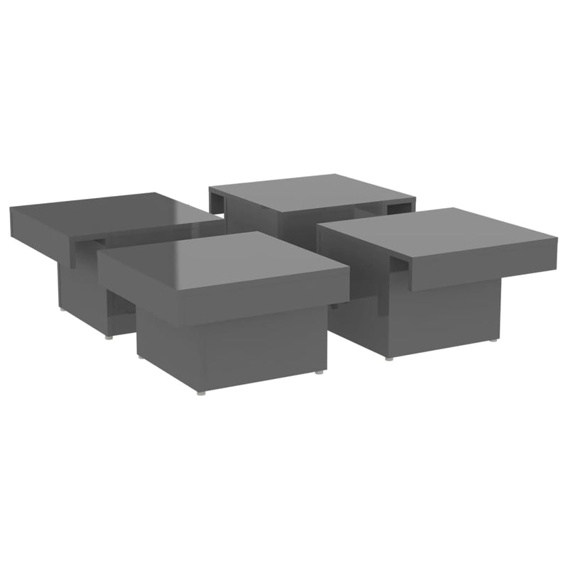 vidaXL Coffee Table High Gloss Grey 90x90x28 cm Engineered Wood