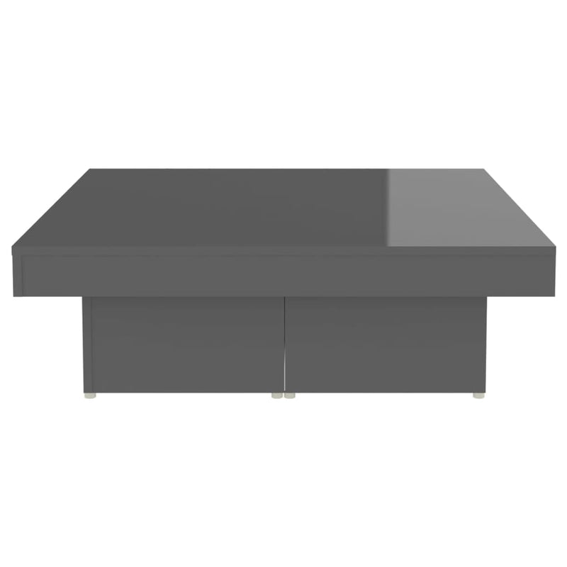 vidaXL Coffee Table High Gloss Grey 90x90x28 cm Engineered Wood