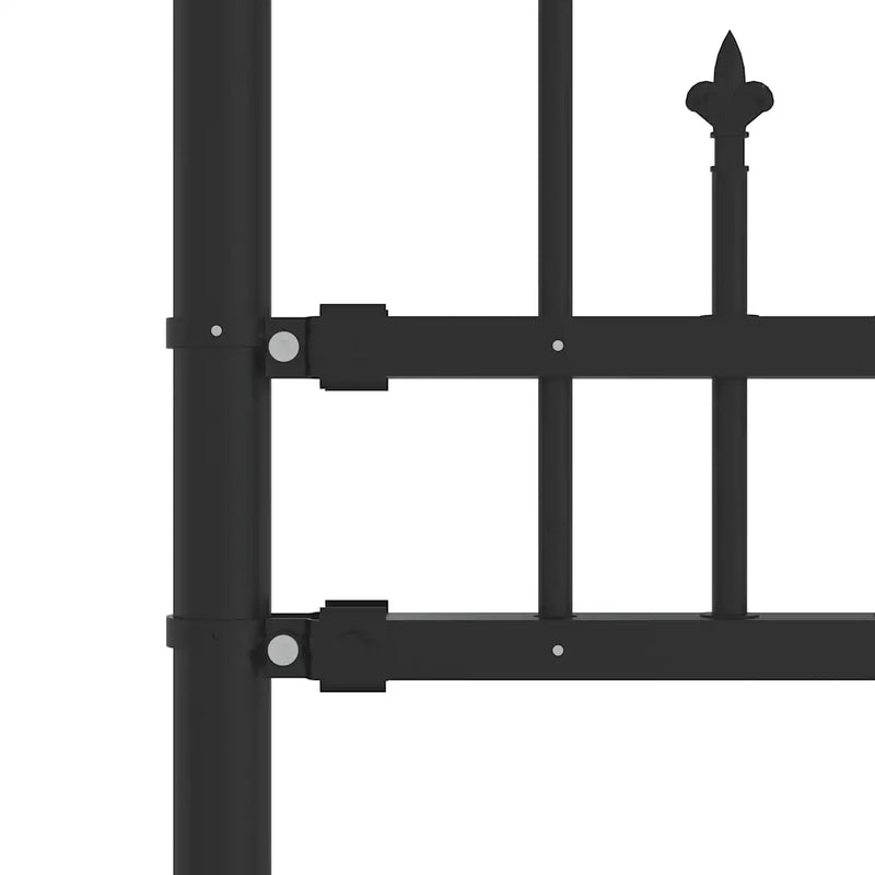 Garden Fence KAMPEN with Spear Top Black 240x100 cm Steel