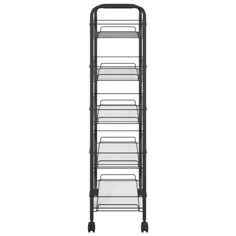 vidaXL 5-Tier Kitchen Trolley Black 46x26x105 cm Iron