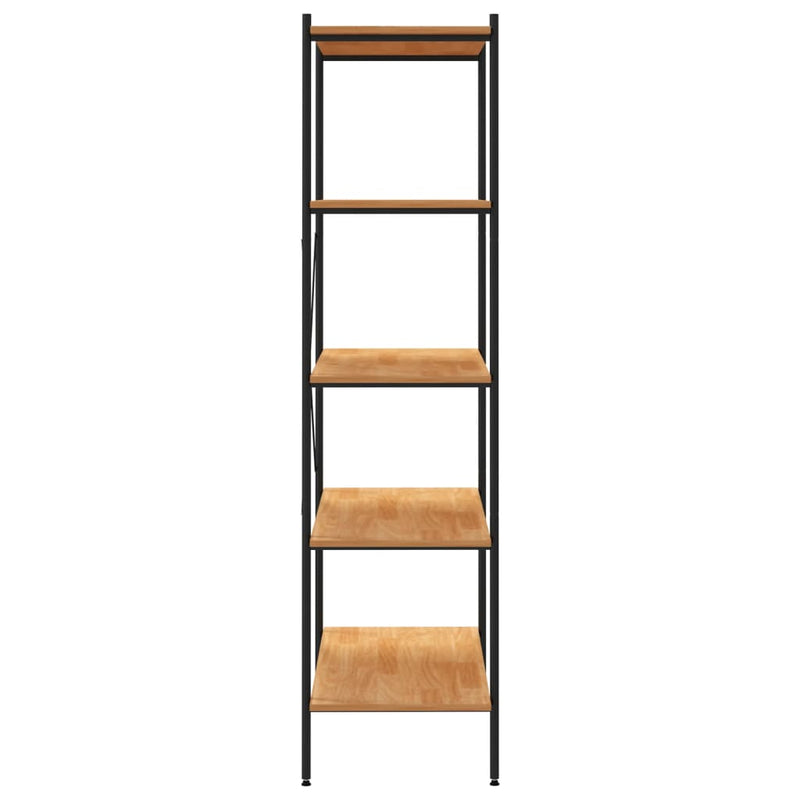 5-Tier Shelving Unit Black and Oak 80x40x163 cm