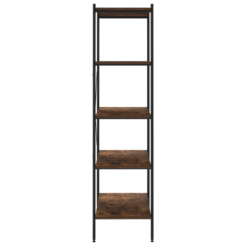vidaXL 5-Tier Shelving Unit Black and Dark Wood 80x40x163 cm