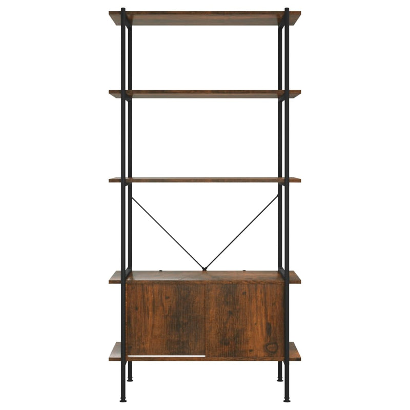 vidaXL 5-Tier Shelving Unit with Cabinet 80x40x163 cm Steel and Engineered Wood