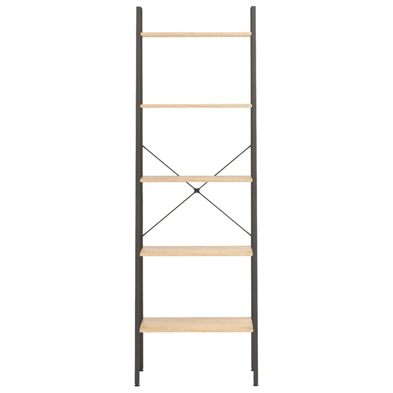 vidaXL 5-Tier Standing Shelf Light Brown and Black 56x35x174 cm