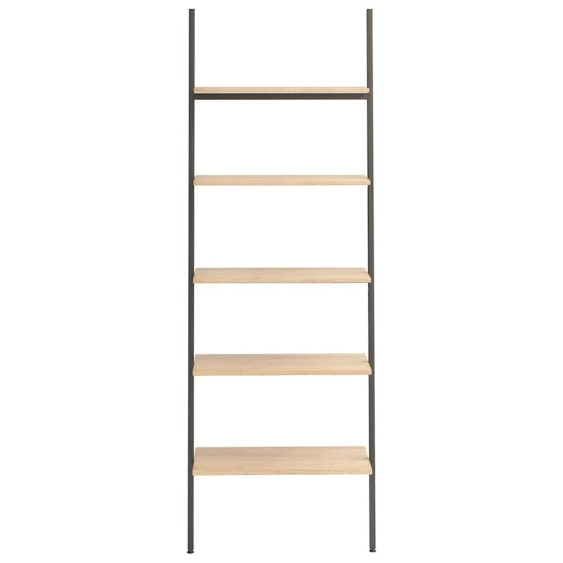 vidaXL 5-Tier Leaning Shelf Light Brown and Black 64x34x185.5 cm