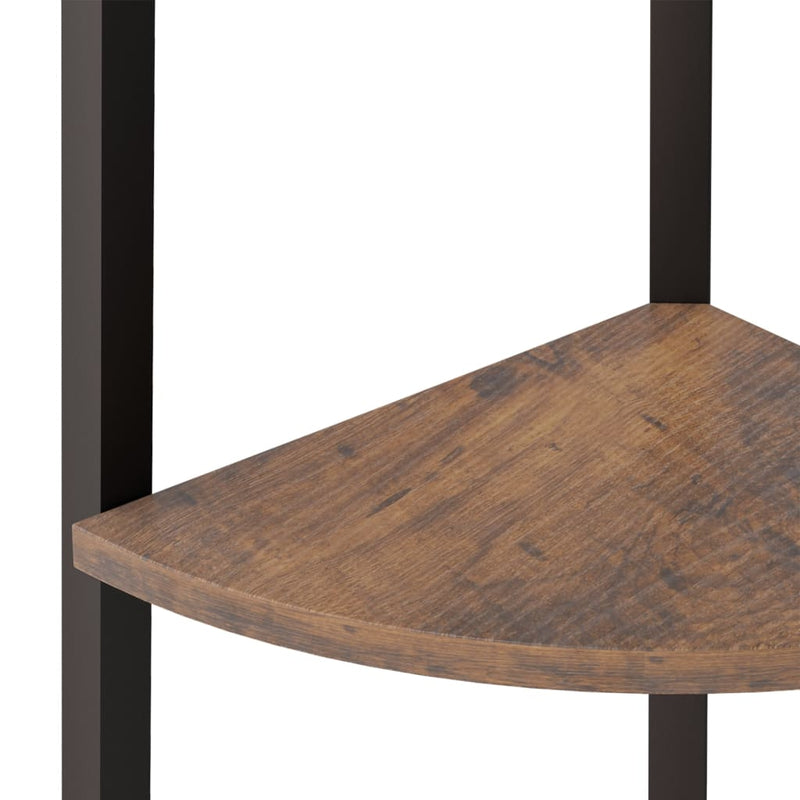 vidaXL 5-Tier Corner Shelf Dark Brown and Black 45.5x31.5x180 cm