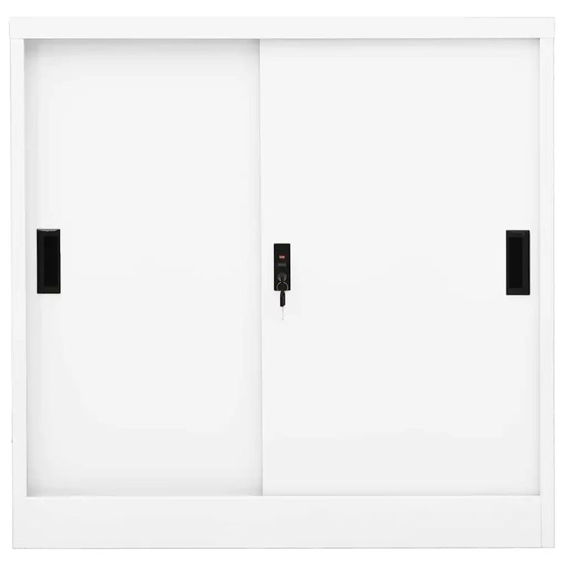 Office Cabinet with Sliding Door White 90x40x90 cm Steel
