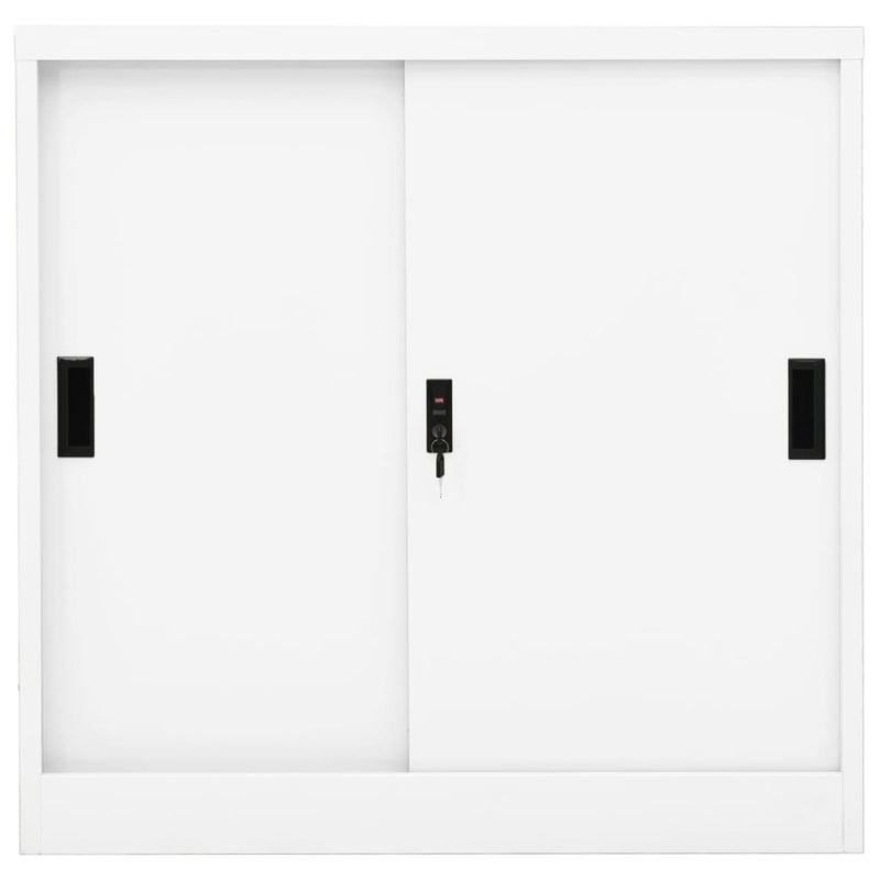 vidaXL Office Cabinet with Sliding Door White 90x40x90 cm Steel