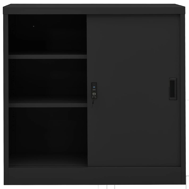 Office Cabinet with Sliding Door Anthracite 90x40x90 cm Steel