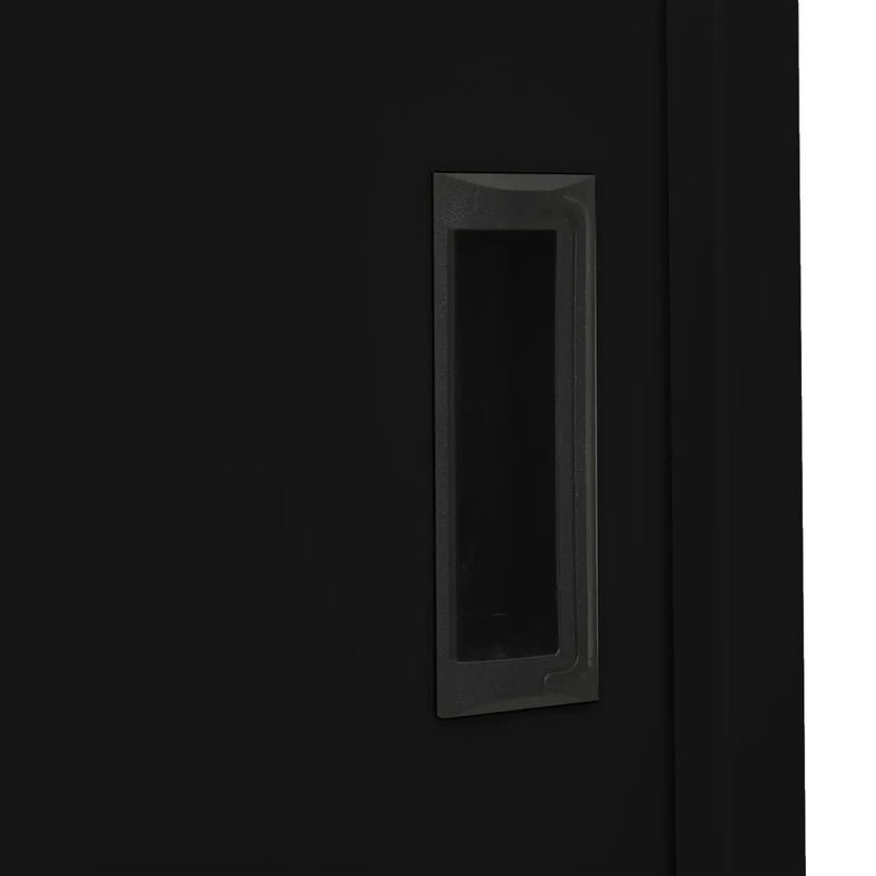 Office Cabinet with Sliding Door Black 90x40x180 cm Steel