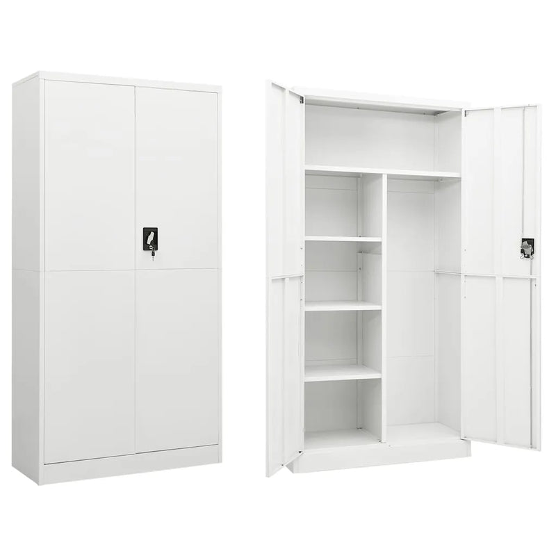 Locker Cabinet White 90x40x180 cm Steel
