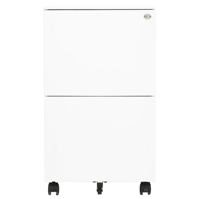 vidaXL Mobile File Cabinet White 39x45x67 cm Steel