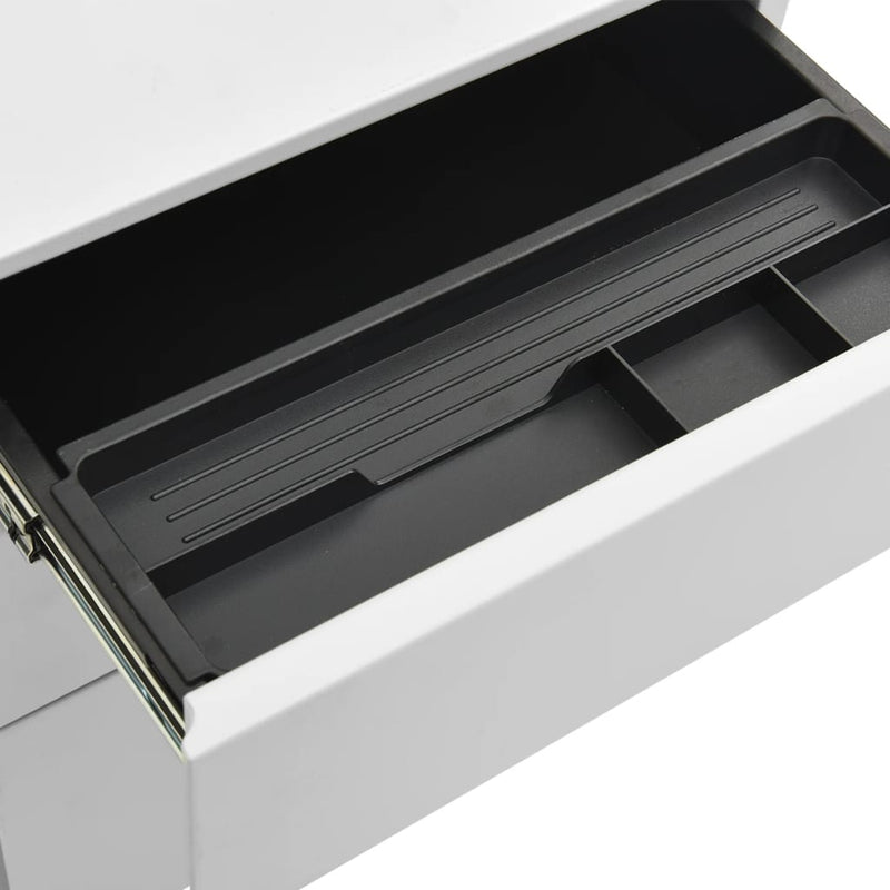 vidaXL Mobile File Cabinet Light Grey 39x45x60 cm Steel