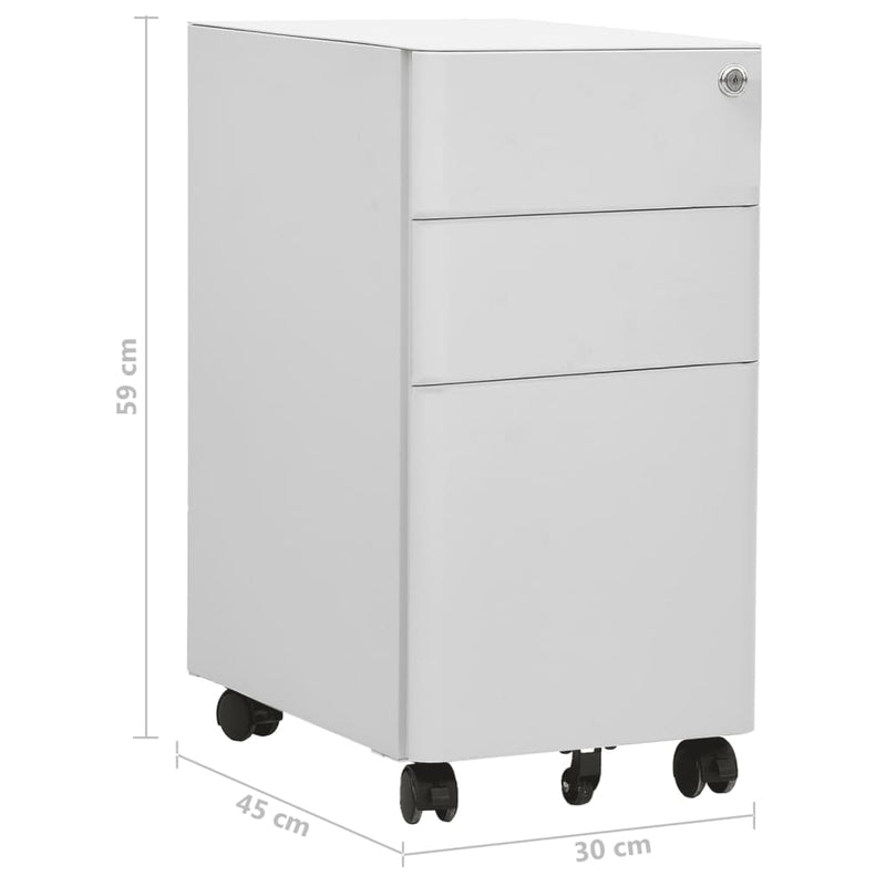 vidaXL Mobile File Cabinet Light Grey 30x45x59 cm Steel