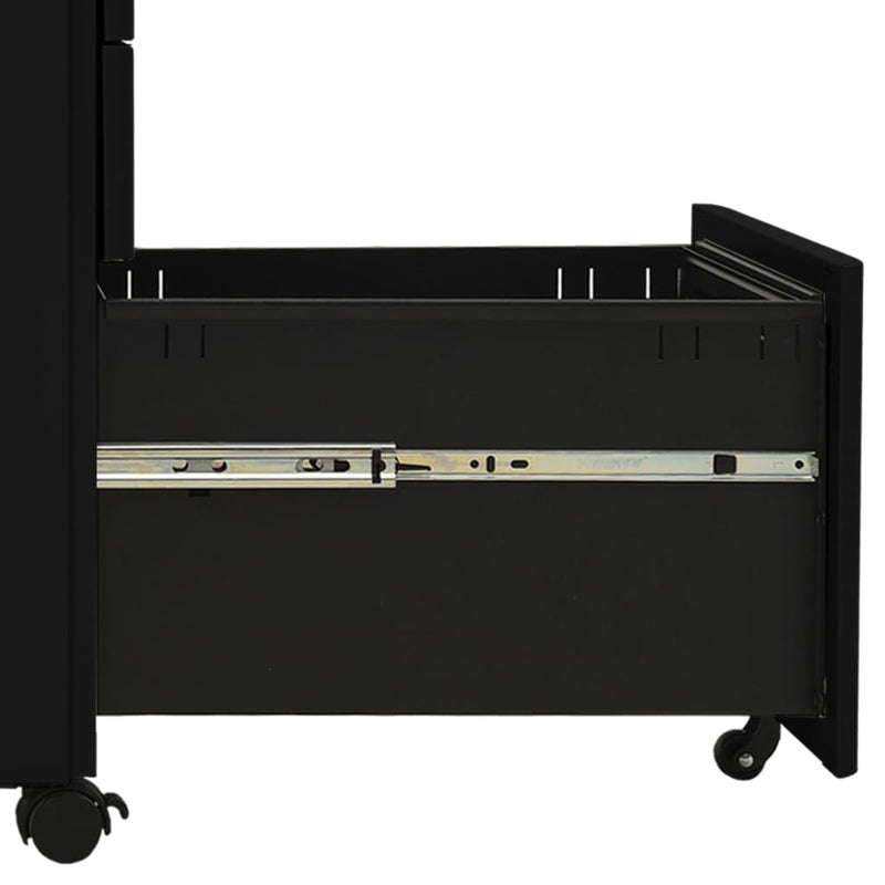 Mobile File Cabinet Black 30x45x59 cm Steel