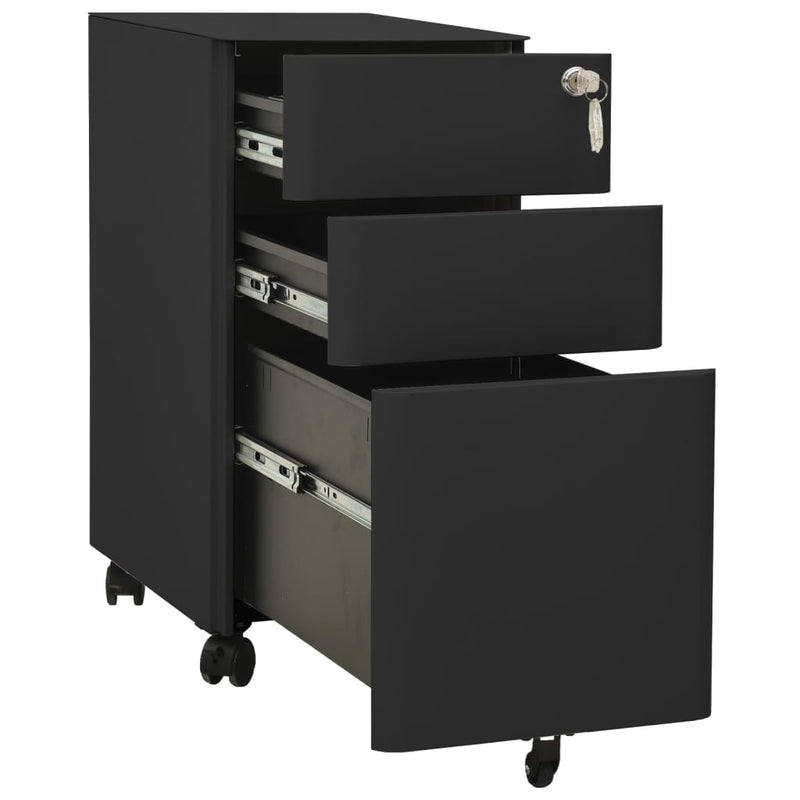 Mobile File Cabinet Anthracite 30x45x59 cm Steel