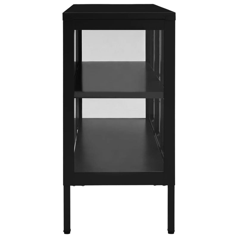 vidaXL Sideboard Black 105x35x70 cm Steel and Glass