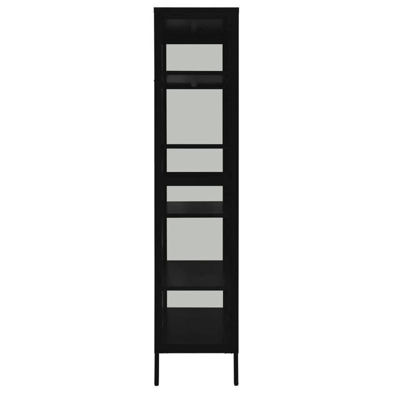 vidaXL Display Cabinet Black 90x40x180 cm Steel and Tempered Glass