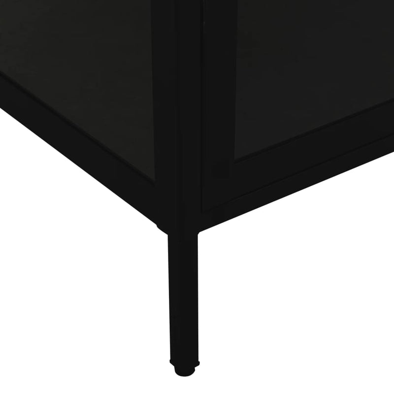 vidaXL Display Cabinet Black 90x40x180 cm Steel and Tempered Glass