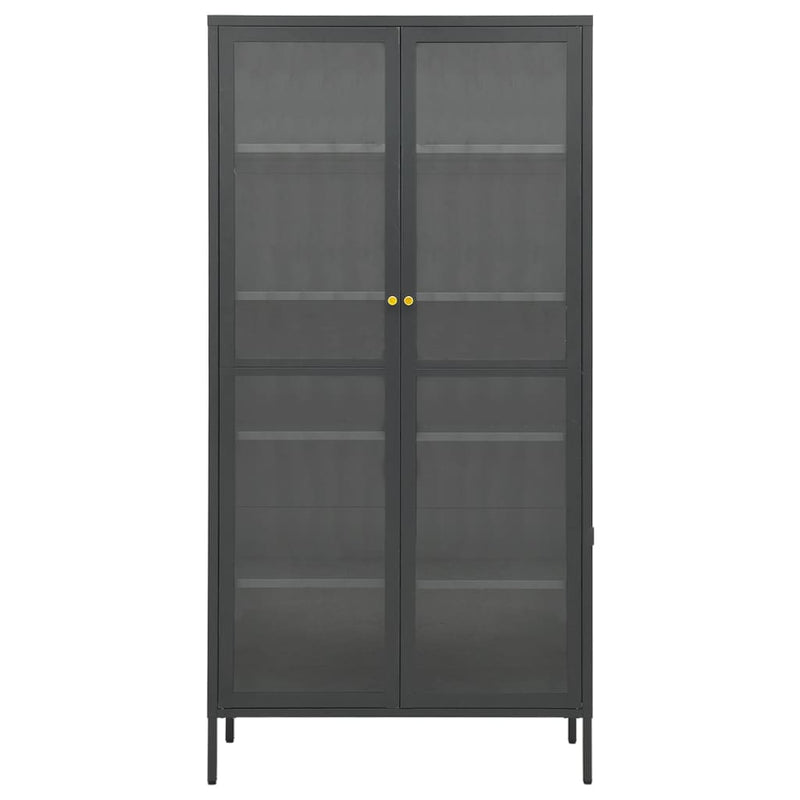 vidaXL Display Cabinet Anthracite 90x40x180 cm Steel and Tempered Glass